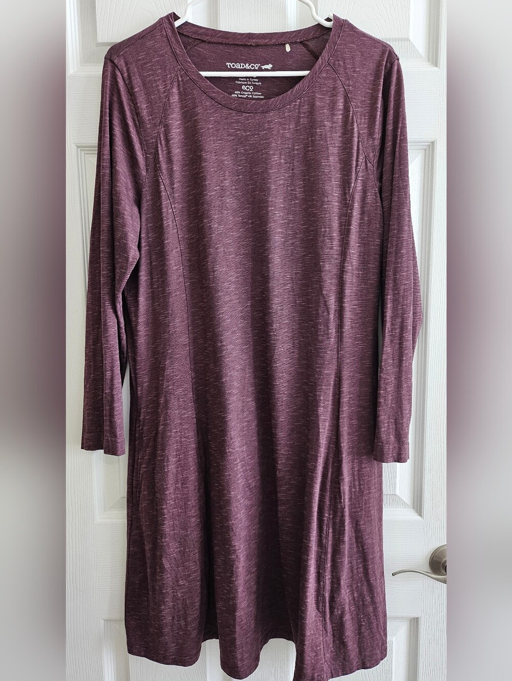 Toad & Co XL Dress Burgunday Long Sleeve Pockets Windmere Casual